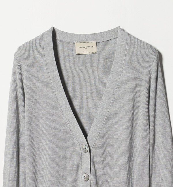 UNITED ARROWS「シルクリブ Vネック カーディガン」|カーディガン|