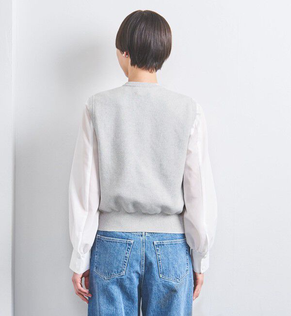 UNITED ARROWS「3D リボン クルーネック ベスト」|ベスト・ジレ|