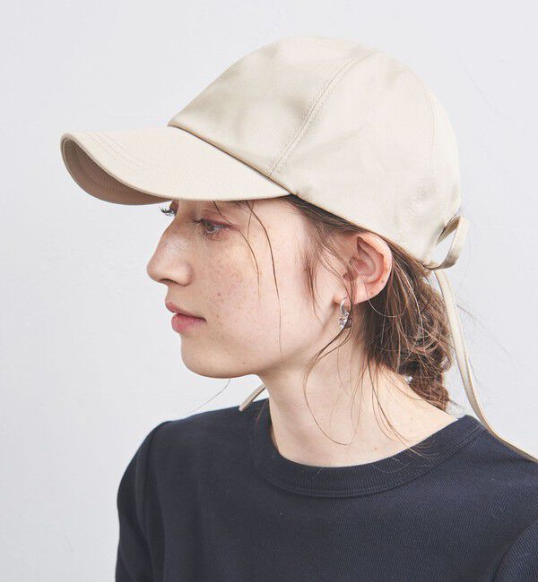 UNITED ARROWS「コットン バックリボン キャップ UV」|キャップ・キャスケット|BEIGE
