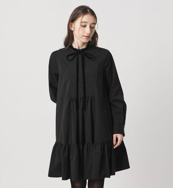 UNITED ARROWS「タフタ ギャザー ティアードワンピース ‐ウォッシャブル‐」|ワンピース|