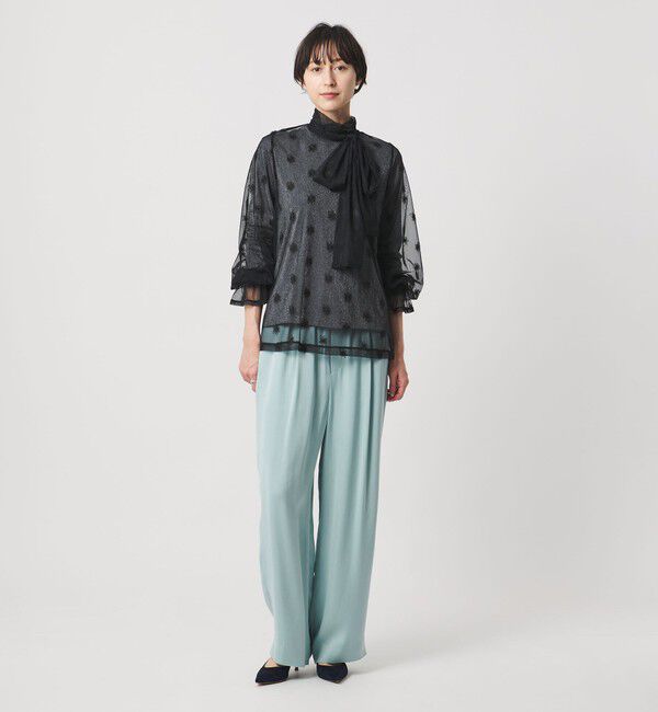 UNITED ARROWS「チュールフラワー ボウタイブラウス ‐ウォッシャブル‐」|シャツ・ブラウス|