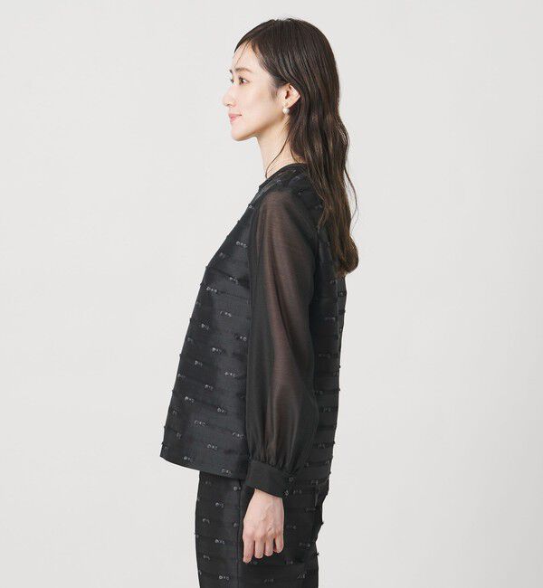 UNITED ARROWS「リボン カットジャガード ブラウス」|シャツ・ブラウス|