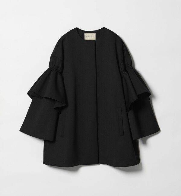 UNITED ARROWS「SPONGY フレアスリーブ コート」|ノーカラーコート|