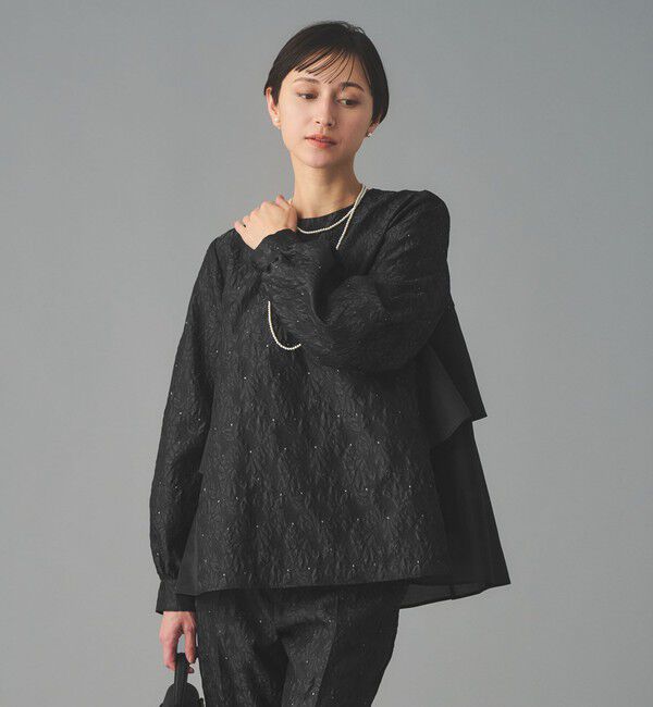 UNITED ARROWS「GISHA 2トーン ジャガード ブラウス」|シャツ・ブラウス|