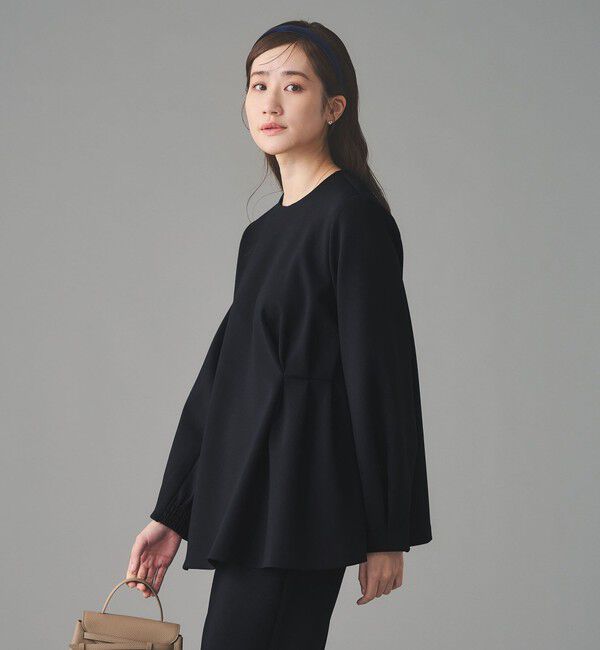 UNITED ARROWS「SPONGY クルーネック ギャザー ブラウス」|シャツ・ブラウス|