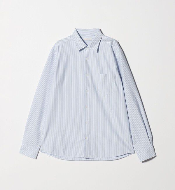 UNITED ARROWS「タイプライター ストライプ セミワイドカラーシャツ COMFORT EASY-MODEL　抗菌防臭」|シャツ・ブラウス|LT.BLUE