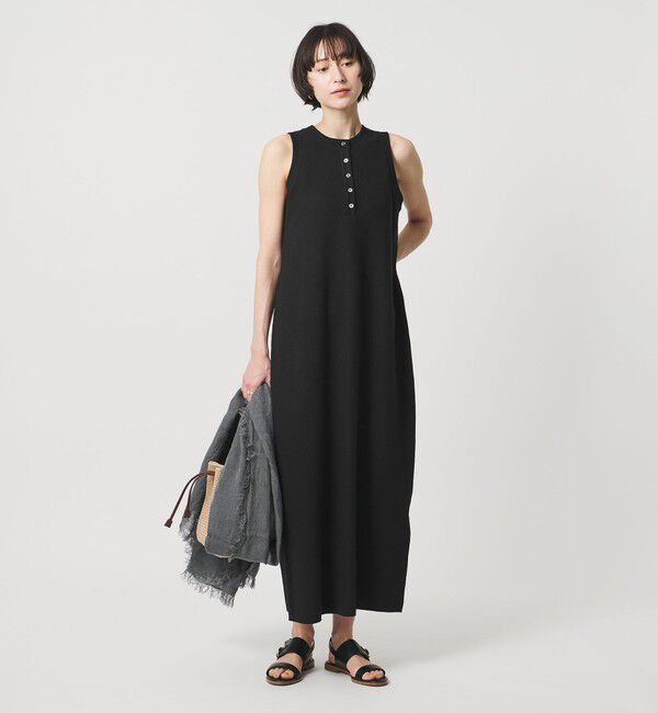 UNITED ARROWS「＜SACRA＞ヘンリーネック ノースリーブ ワンピース」|ワンピース|