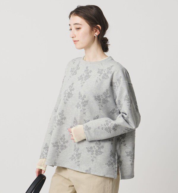 UNITED ARROWS「フラワー ジャガード スウェット」|スウェット・ジャージ|LT.GRAY