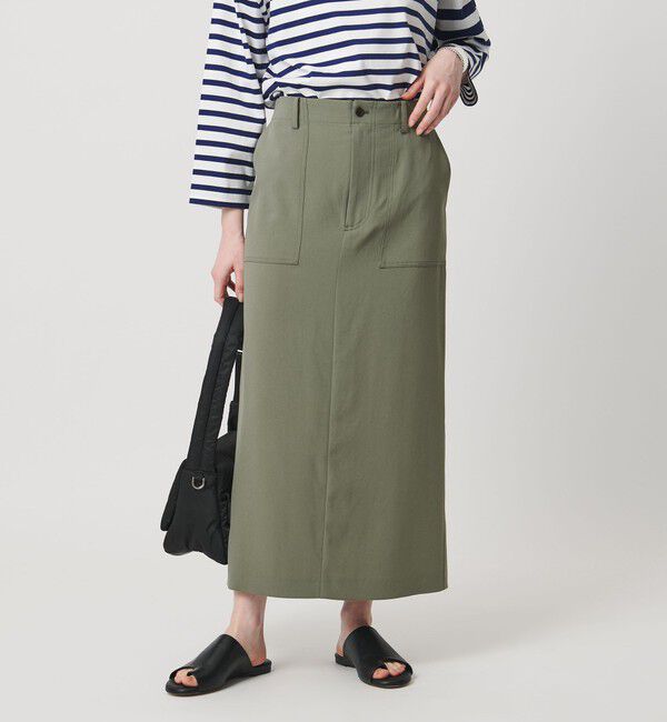 UNITED ARROWS「アセテートポリエステル ベイカースカート」|タイト|