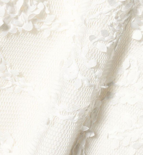 UNITED ARROWS「エンブロイダリーフラワー メッシュ ニット」|ニット・セーター|