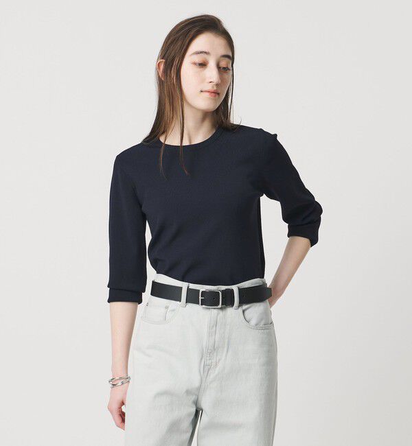 UNITED ARROWS「コンパクト クルーネック ニット ‐ウォッシャブル‐」|ニット・セーター|NAVY