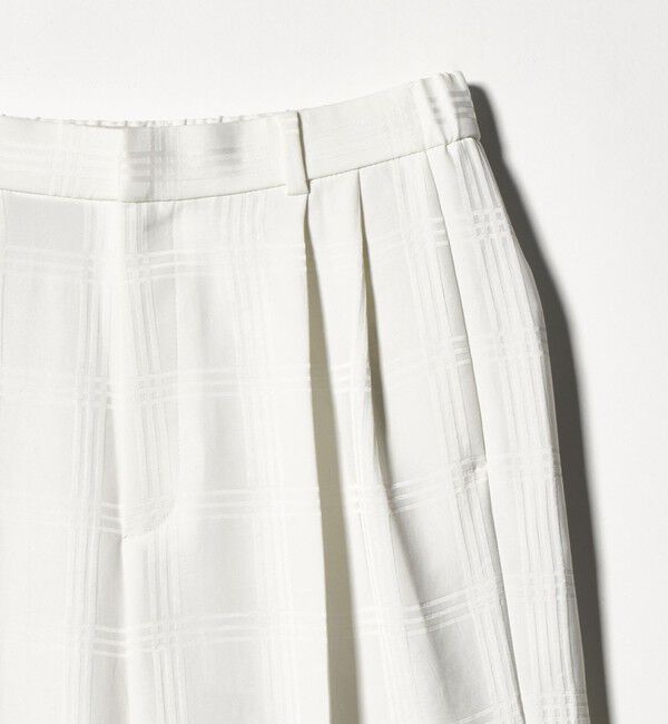 UNITED ARROWS「チェック 2タック ワイドパンツ ‐ウォッシャブル‐」|スラックス|