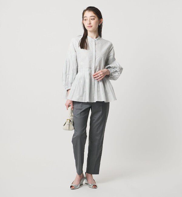 UNITED ARROWS「ギンガムチェック フラワー ジャガード ブラウス ‐ウォッシャブル‐」|シャツ・ブラウス|