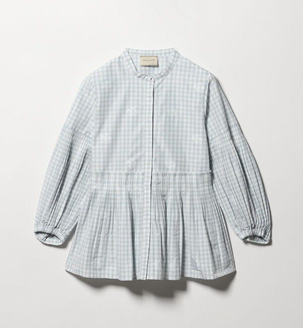 UNITED ARROWS「ギンガムチェック フラワー ジャガード ブラウス ‐ウォッシャブル‐」|シャツ・ブラウス|