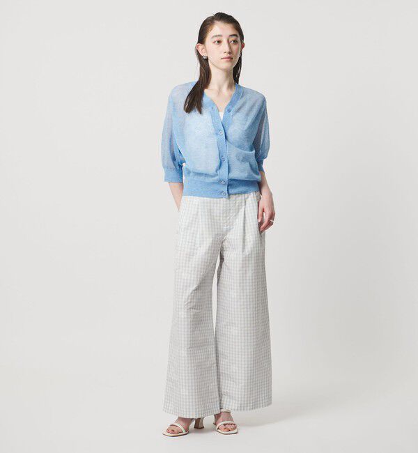 UNITED ARROWS「ギンガムチェック フラワー ジャガード ワイドパンツ ‐ウォッシャブル‐」|その他|