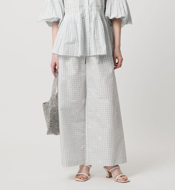 UNITED ARROWS「ギンガムチェック フラワー ジャガード ワイドパンツ ‐ウォッシャブル‐」|その他|