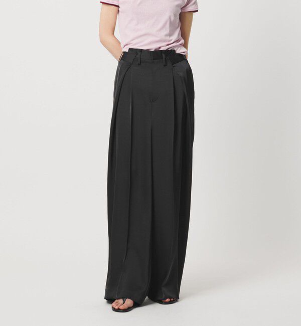 AEWEN MATOPH「＜AEWEN MATOPH＞サテンインタックパンツ ‐ ウォッシャブル - 」|その他|BLACK