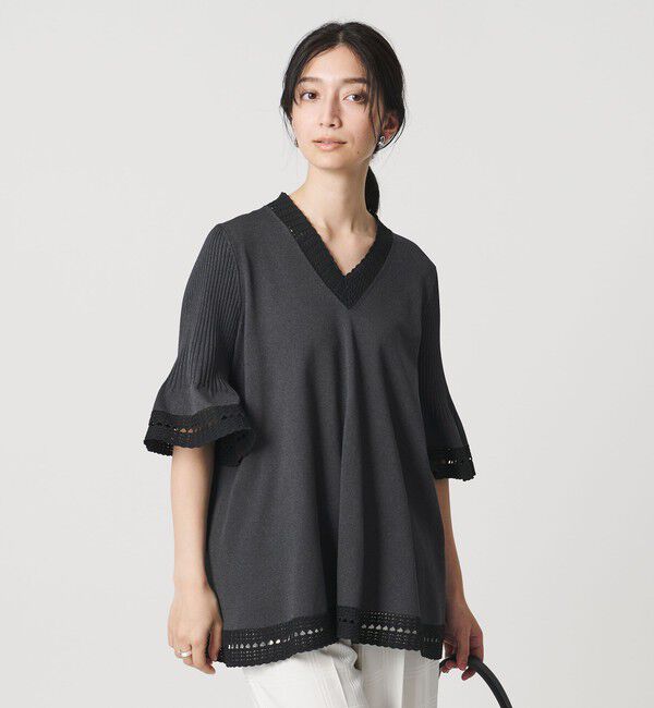 UNITED ARROWS「Vネック ニットチュニック 」|ニット・セーター|