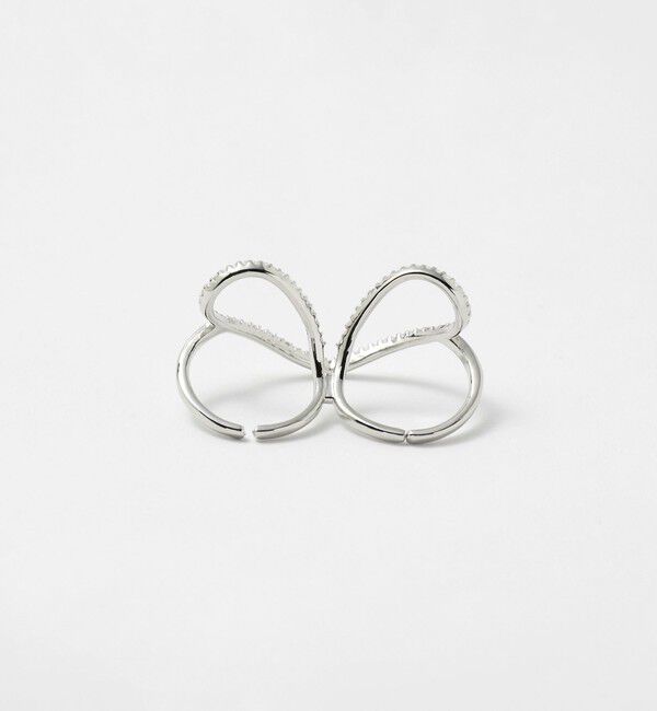 UNITED ARROWS「パヴェハート ダブルリング」|リング|