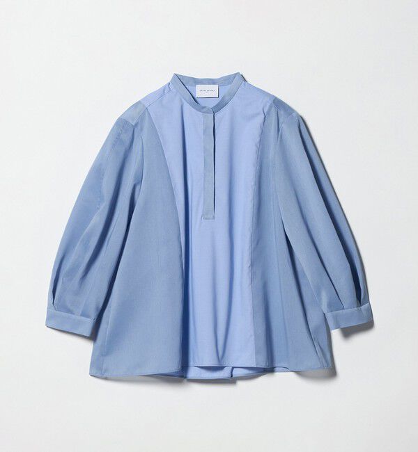 UNITED ARROWS「シアー コンビ フレア シャツ」|シャツ・ブラウス|LT.BLUE