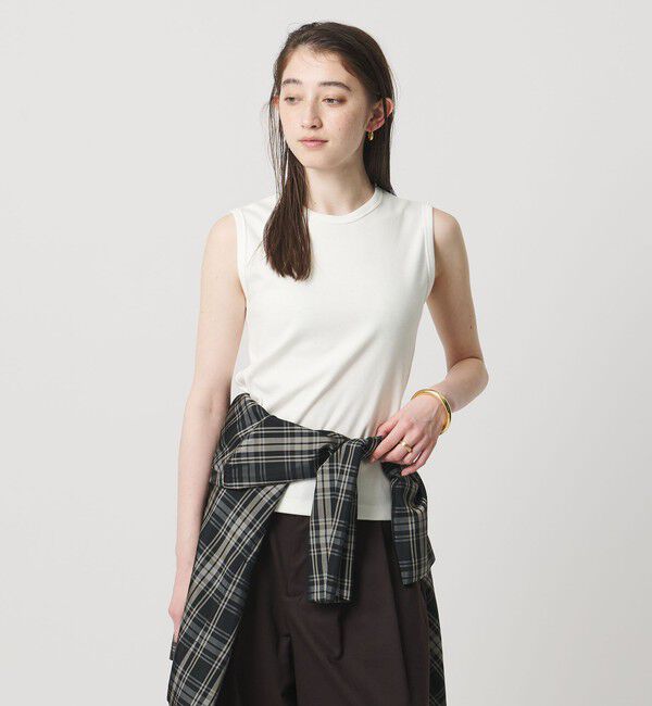 UNITED ARROWS「コットン フライス ノースリーブトップス」|Tシャツ・カットソー|WHITE