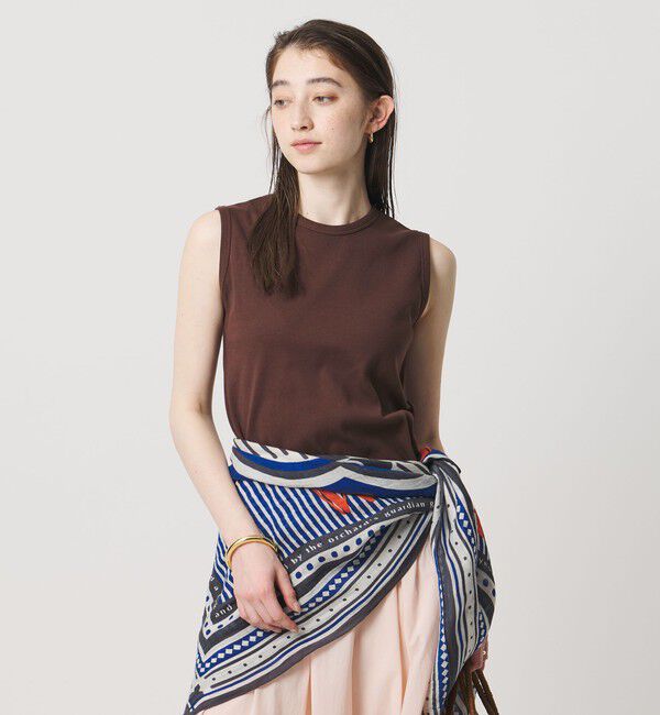 UNITED ARROWS「コットン フライス ノースリーブトップス」|Tシャツ・カットソー|DK.BROWN