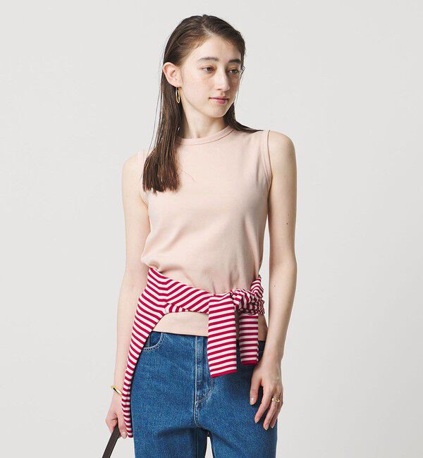 UNITED ARROWS「コットン フライス ノースリーブトップス」|Tシャツ・カットソー|LT.PINK