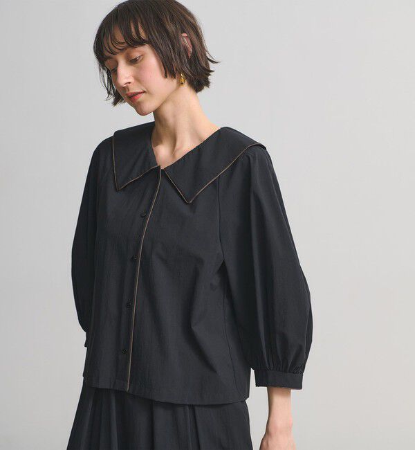 UNITED ARROWS「ビック カラー ブラウス ‐ウォッシャブル‐」|シャツ・ブラウス|BLACK