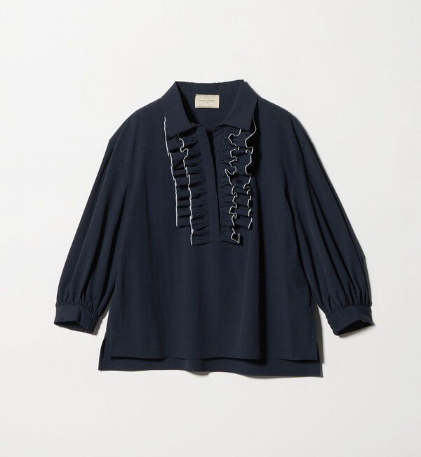 UNITED ARROWS「メロー フリル スキッパー パフ ブラウス ‐防しわ 吸水速乾 UVカット 遮熱性 接触冷感 ウォッシャブル‐」|シャツ・ブラウス|