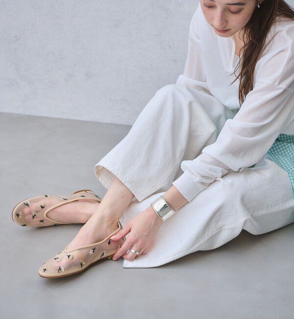 UNITED ARROWS「メッシュ フラワー フラットシューズ」|バレエシューズ|