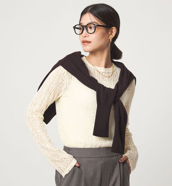 UNITED ARROWS green label relaxing「【WEB限定】＜at ease＞レース プルオーバー カットソー」|Tシャツ・カットソー|NATURAL