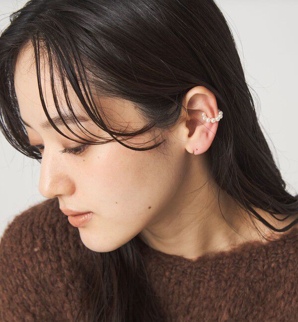 UNITED ARROWS green label relaxing「【WEB限定】2本セット イヤーカフ（ホワイトパーツ）/ イヤカフ」|イヤリング|