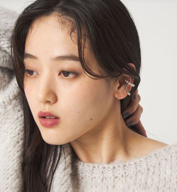 UNITED ARROWS green label relaxing「【WEB限定】2本セット イヤーカフ（ホワイトパーツ）/ イヤカフ」|イヤリング|