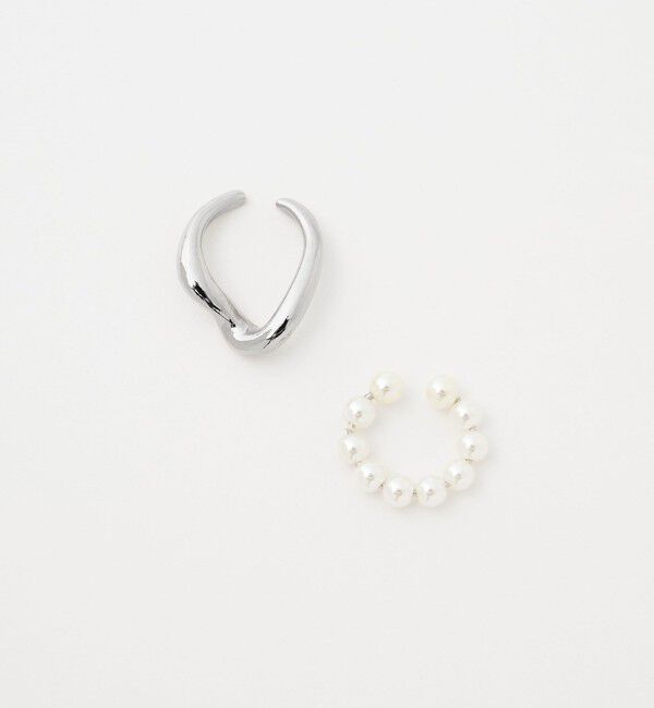 UNITED ARROWS green label relaxing「【WEB限定】2本セット イヤーカフ（ホワイトパーツ）/ イヤカフ」|イヤリング|