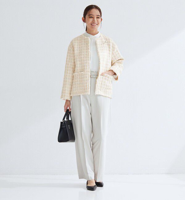 UNITED ARROWS green label relaxing「ファンシー ツイードライク ポケット ノーカラー ジャケット」|ノーカラージャケット|