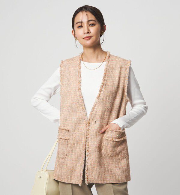 UNITED ARROWS green label relaxing「［size SHORTあり］ライト ツイードライク ジレ」|ベスト・ジレ|