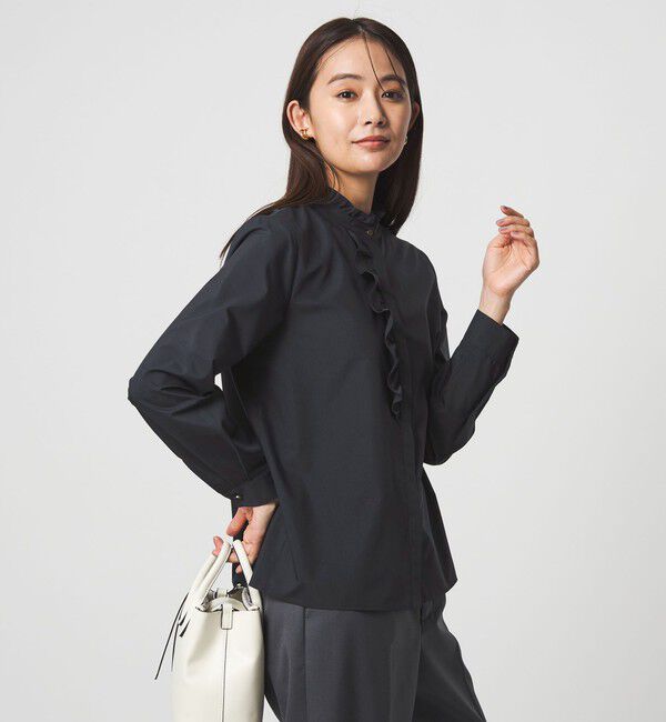 UNITED ARROWS green label relaxing「フリル ディテール ブラウス マシンウォッシャブル UVカット」|シャツ・ブラウス|