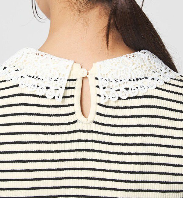 UNITED ARROWS green label relaxing「リブ エリレース 2WAY ニット プルオーバー ウォッシャブル」|ニット・セーター|