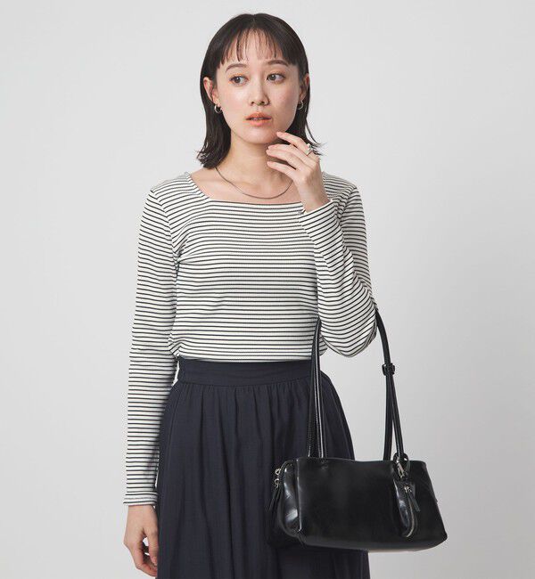 UNITED ARROWS green label relaxing「ブライトリブ スクエアネック ロングスリーブ カットソー」|Tシャツ・カットソー|