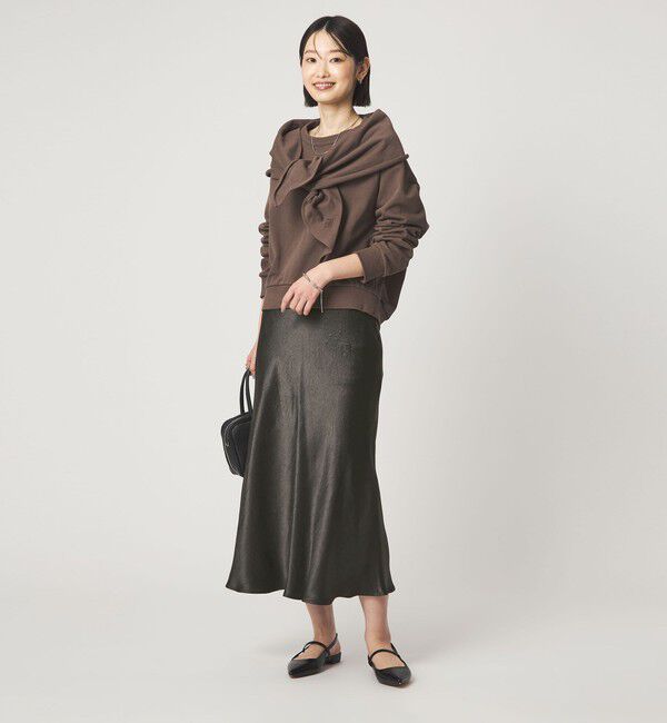 UNITED ARROWS green label relaxing「サテン ナロー スカート」|フレア|