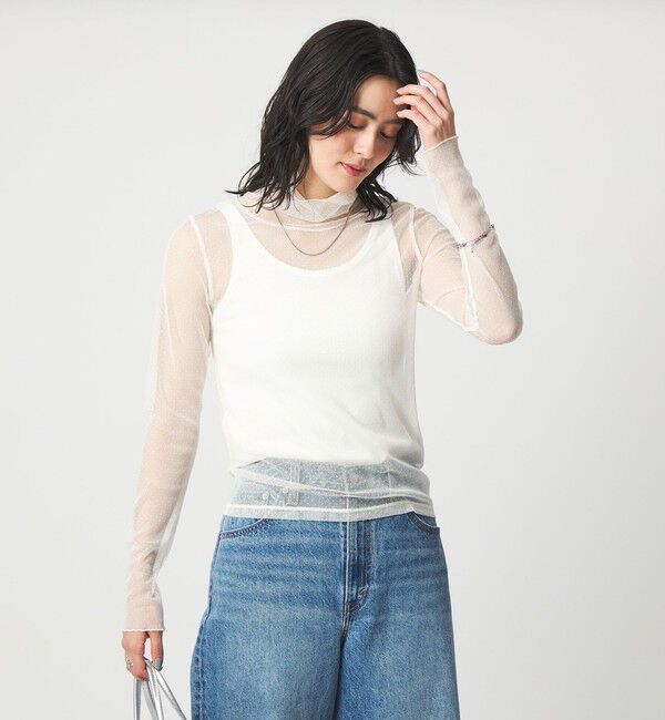 UNITED ARROWS green label relaxing「シアー ドット タートルネック カットソー」|Tシャツ・カットソー|