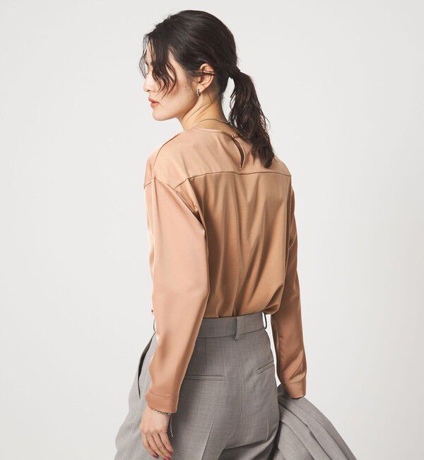 UNITED ARROWS green label relaxing「サテン ドッキング ラウンドヘム プルオーバー カットソー」|Tシャツ・カットソー|