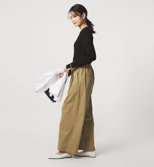 UNITED ARROWS green label relaxing「リブ ニット クルーネック プルオーバー ウォッシャブル」|ニット・セーター|