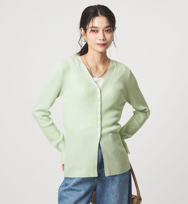 UNITED ARROWS green label relaxing「リブ ニット Vネック カーディガン ウォッシャブル」|カーディガン|