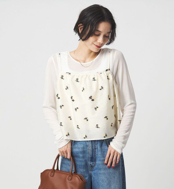 UNITED ARROWS green label relaxing「フラワー ジャガード キャミソール」|キャミソール|