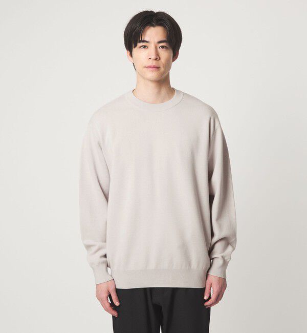 UNITED ARROWS green label relaxing「コットン シルク ミラノリブ クルーネック ニット」|ニット・セーター|