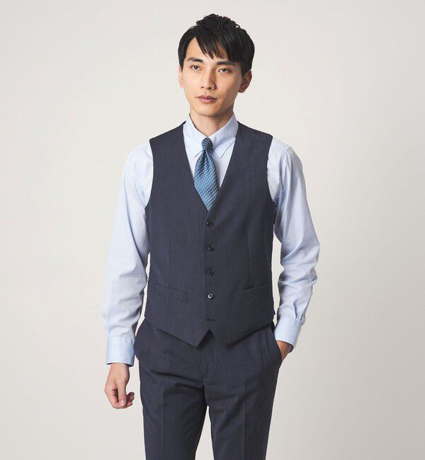 UNITED ARROWS green label relaxing「A+ TWPU トロピカル無地 スリム 5B セットアップ ベスト -ウォッシャブル-」|スーツ|ROYAL