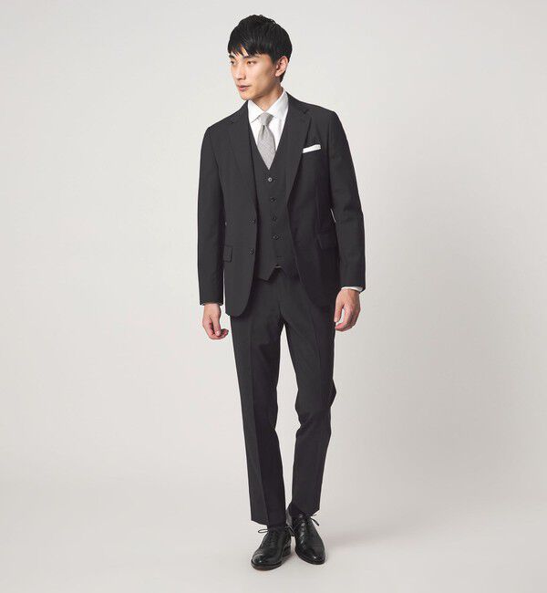 UNITED ARROWS green label relaxing「A+ TWPU トロピカル無地 スリム セットアップ パンツ スラックス -ウォッシャブル・ストレッチ・ウエストア」|スーツ|