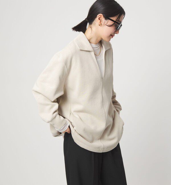 UNITED ARROWS green label relaxing「【WEB限定】＜at ease＞ダブルフェイス エリツキ プルオーバー カットソー」|Tシャツ・カットソー|