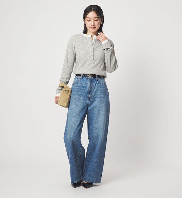 UNITED ARROWS green label relaxing「【WEB限定】＜at ease＞シアーテレコ ヘンリーネック カットソー」|Tシャツ・カットソー|